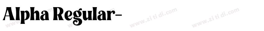 Alpha Regular字体转换